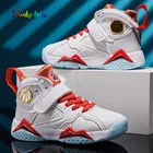 2022 брендовые баскетбольные кроссовки для мальчиков, детские Нескользящие кроссовки на толстой подошве, детская спортивная обувь для мальчиков и девочек