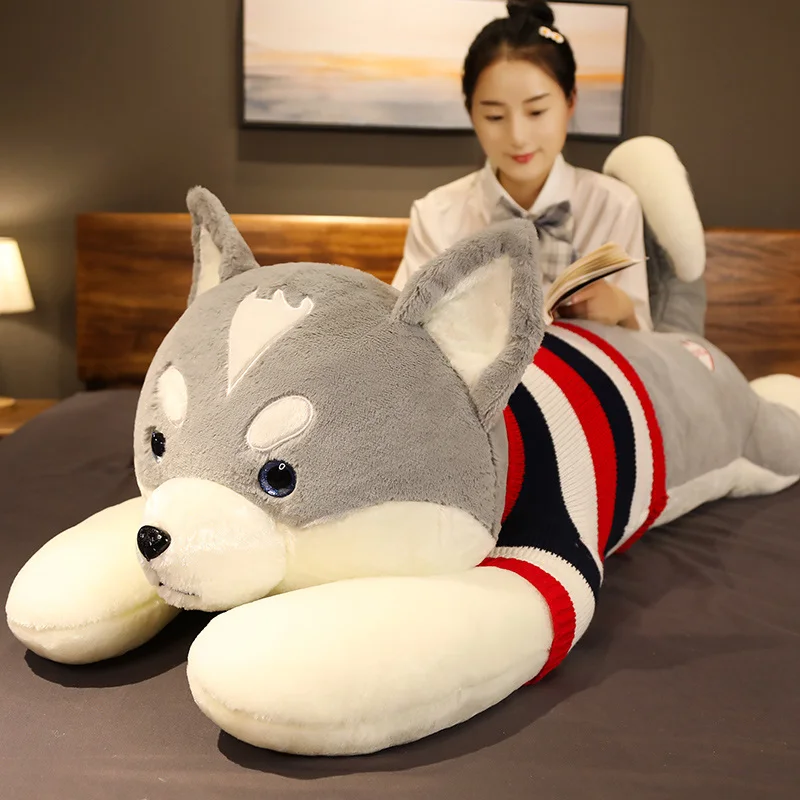 

100-150cm Large Size Husky Shiba Inu Plush Toy Stuffed Animal Dog Soft Sleeping Pillow Lovely Gift for Kids Girls Kawaii Present