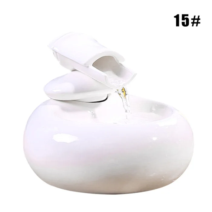 Cat Ceramic Water Fountain Automatic Pet Drinking Fountain Quiet Electric Automatic Circulation System Water Dispenser P7Ding