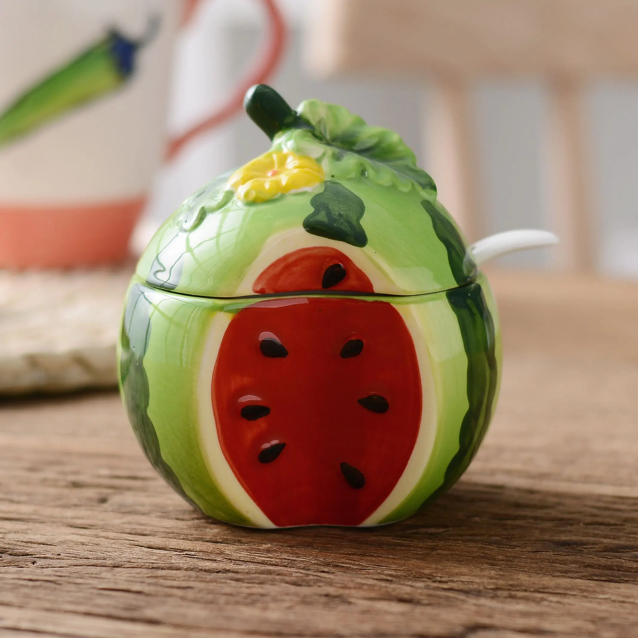 Креативная керамическая баночка для приправ кухонные принадлежности хранения