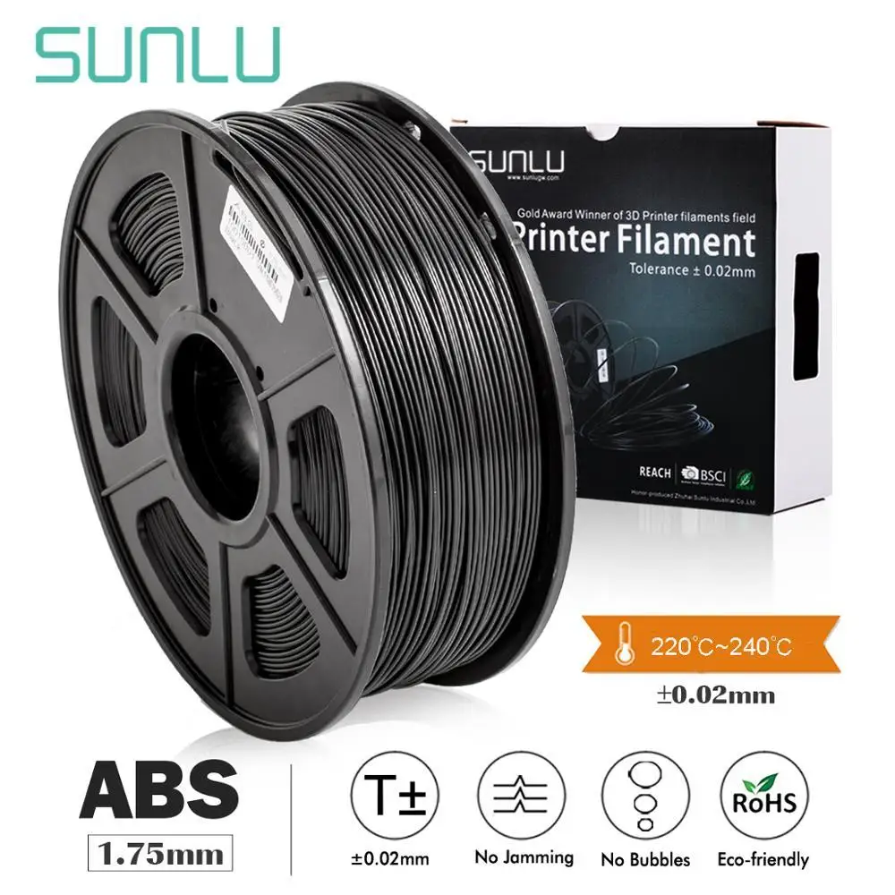 SUNLU ABS 3D принтер нити 1 75 мм abs 3d печать заправки расходные материалы Нити Экструдер