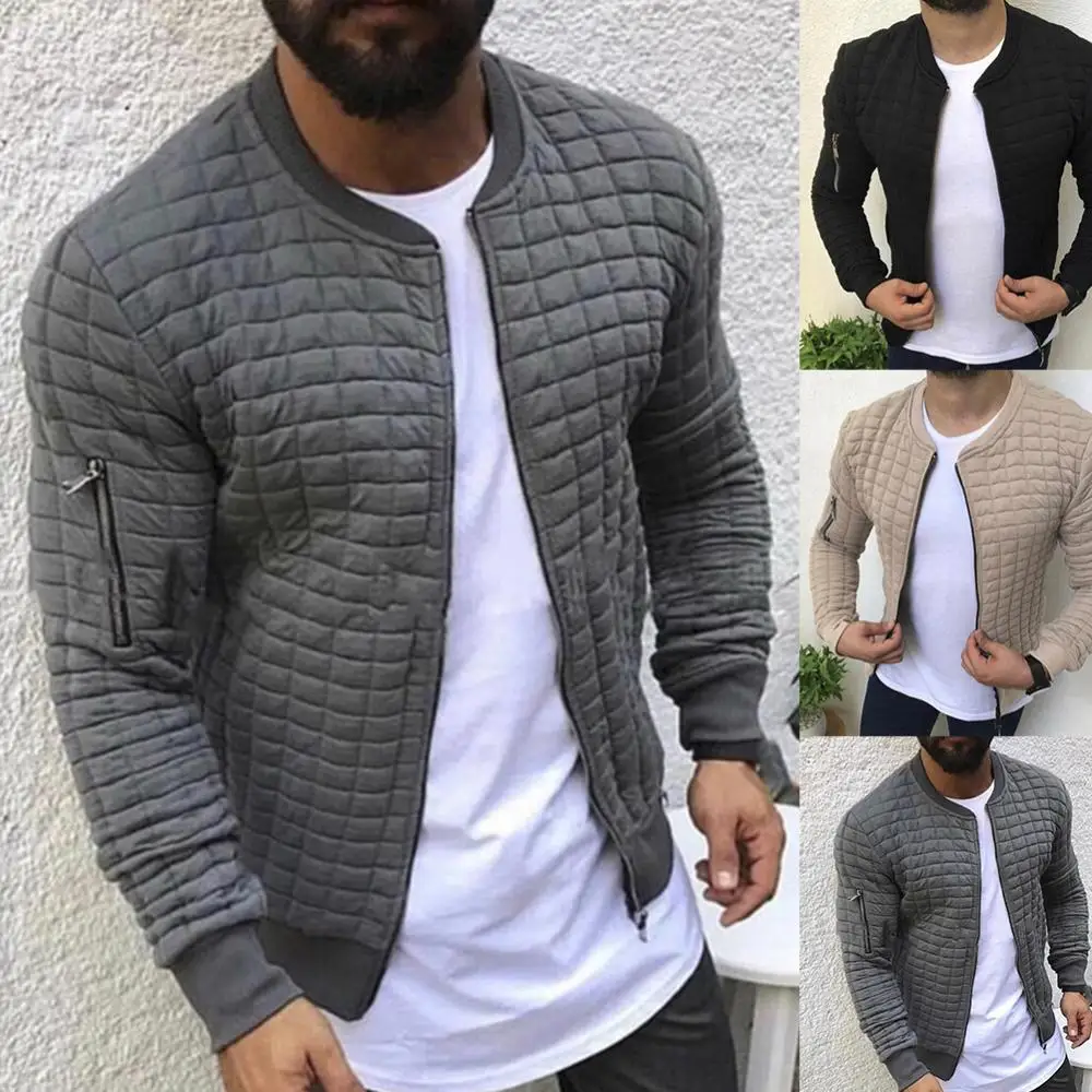 

Fashion Men Solid Color Long Sleeve Casual Fit Slim Sport Jacket Coat Outwear