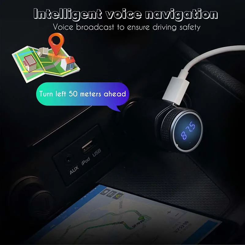 Автомобильный беспроводной FM-модулятор JINSERTA Bluetooth 5 0 AUX аудио TF USB | Автомобили и