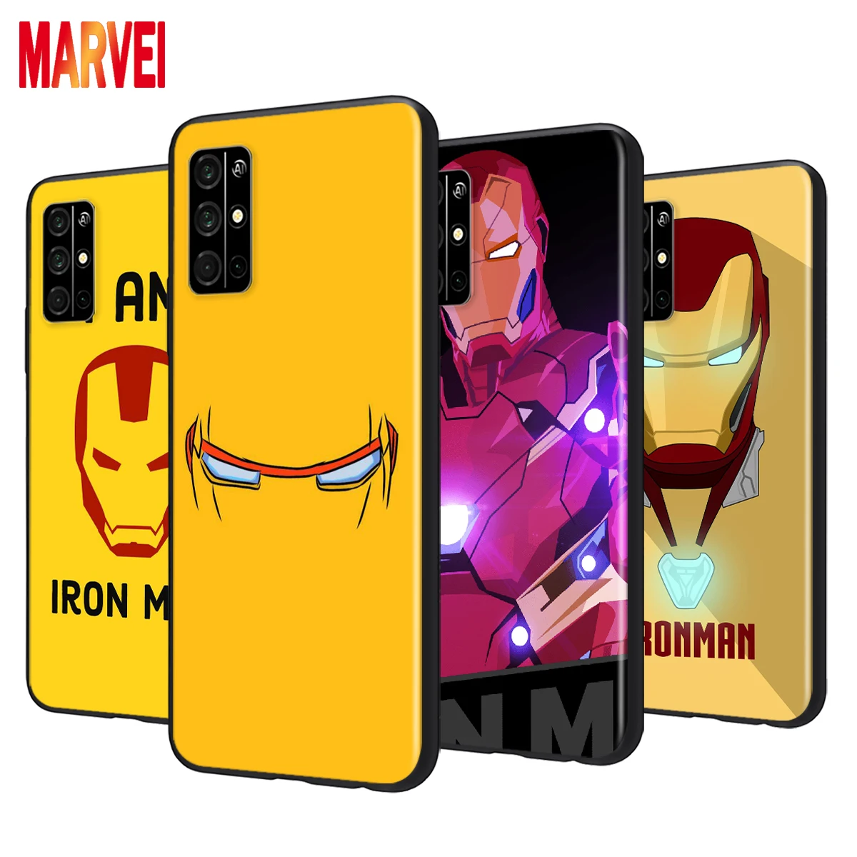 

Fashion Iron Man Art Soft TPU For Huawei Honor 20i 10i 20E V9 9A 9N 9S 9i 9X 9C 9 Play 3E Lite Pro RU Black Phone Case