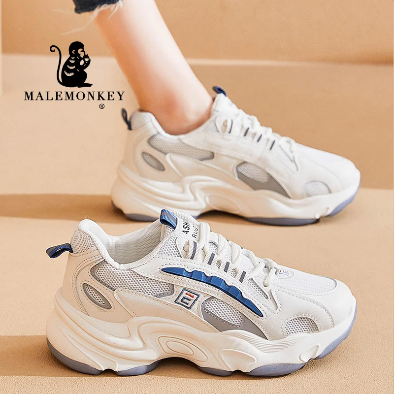 

Causal Women Chunky Sneakers Platform 2021 Autumn Fashion Outdoor Running Sport Shoes Lace Up Comfortable Female Shoe White