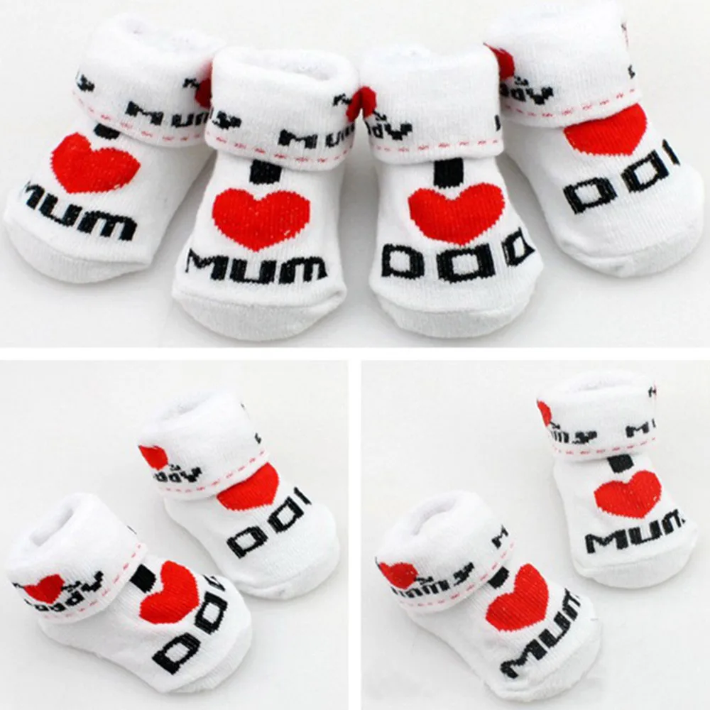 

Baby Socks Baby Infant Boy Girl Slip-resistant Floor Socks Love Dad Love Mum Letter Socks