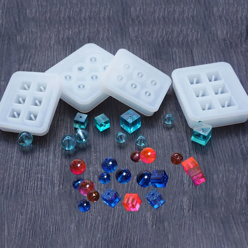 

1pcs Silicone UV Resin DIY Round Square Beads DIY Mold Jewelry Making Resin Casting Mold