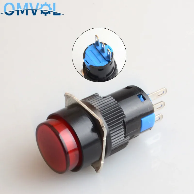1 шт мгновенные и самоблокирующиеся кнопочные переключатели 16 мм