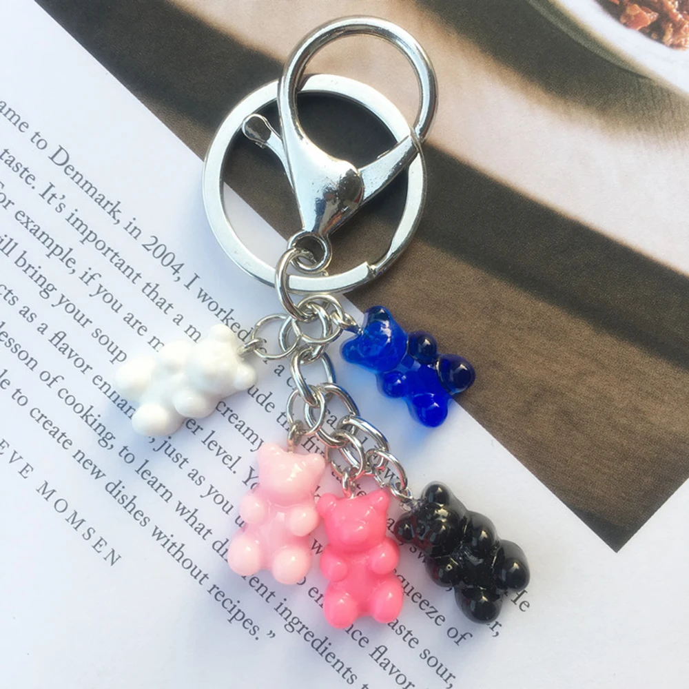 1 шт. милый резиновый брелок для автомобиля с милым медведем подвеска плоским