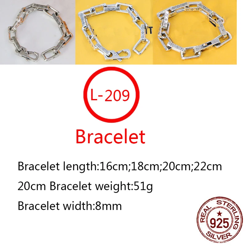 

L209 S925 Sterling Silver Bracelet New Brand Trend Couple Letter L Personality Fashion Style Simple Style Gift Hot Sale