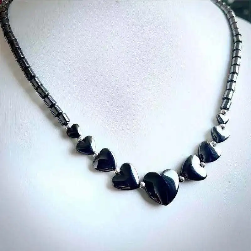 

Новинка, ожерелье с подвеской в виде сердца из натурального камня для женщин и мужчин, ожерелье с магнитной бусинкой, модные ювелирные украш...