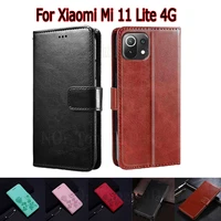 case for xiaomi mi 11 lite cover m2101k9ag phone protective shell funda xiami mi 11 lite 4g case flip wallet stand leather book