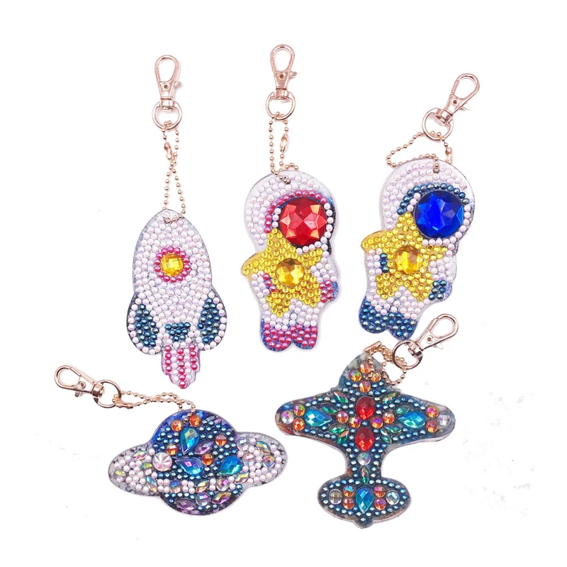 5 шт. 5D DIY Алмазная картина брелок астронавт стиль Полный алмаз особенной формы