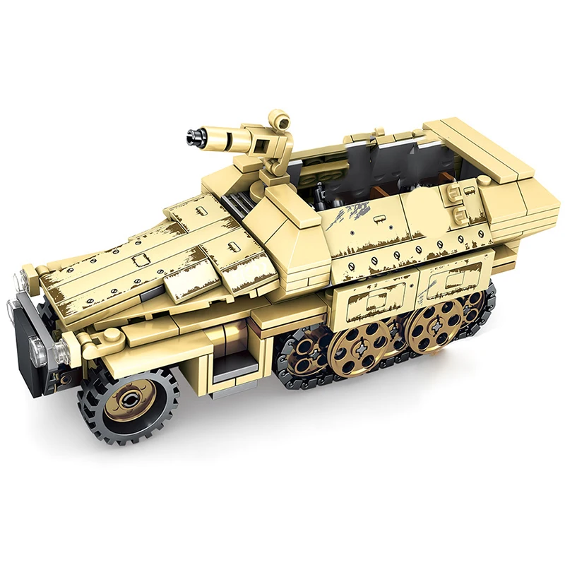Военный WW2 немецкий бронированный танк Sd. kfz.251 молнии войны 88 бомбардировщик MOC Строительные блоки мини армейские фигурки кирпичи игрушки подарки