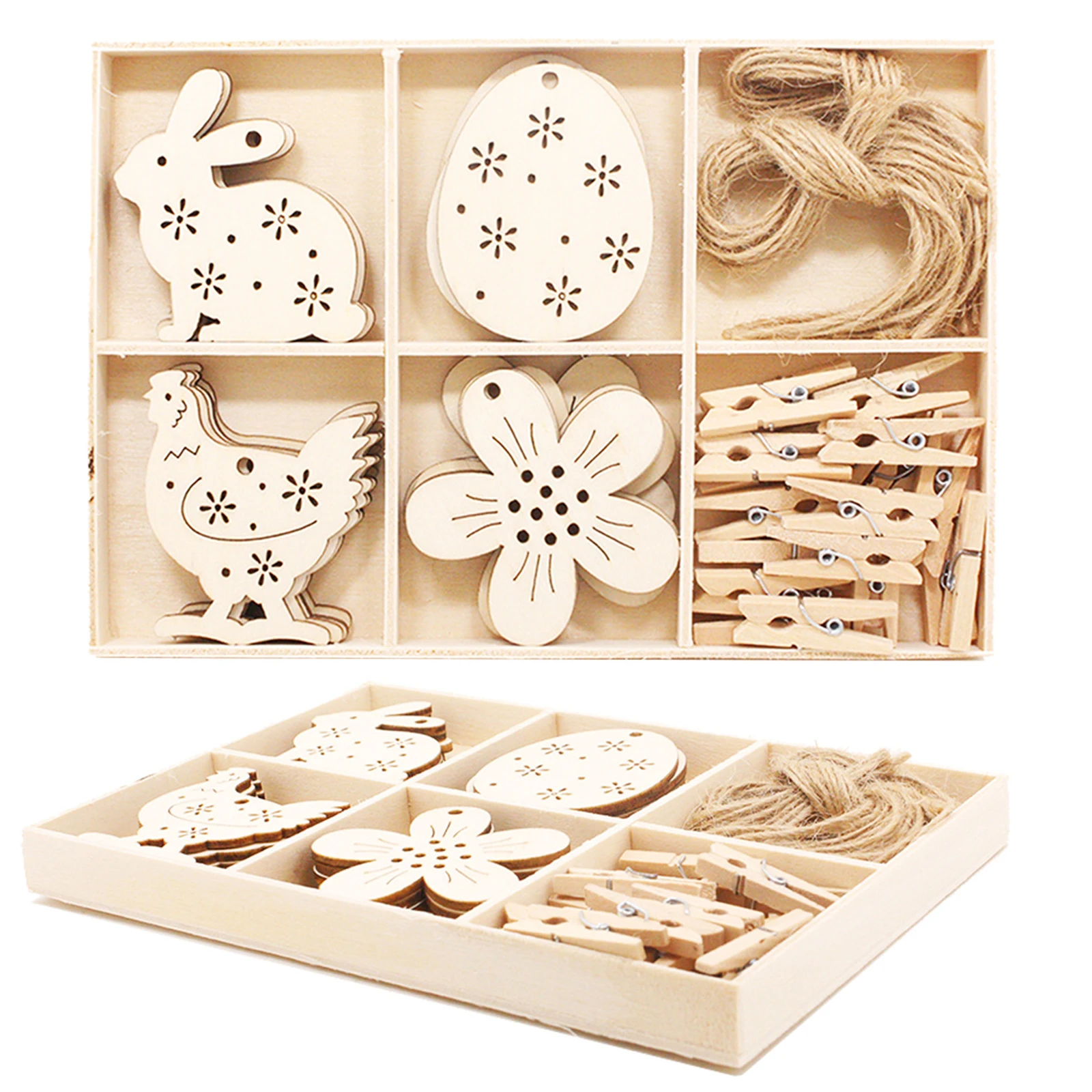 

Party Decoration Supplies Bunny Eggs Pendant Wall Hanging Chips 18x12x1.6cm Burlywood Widely Used Wooden Ornaments Easter Crafts