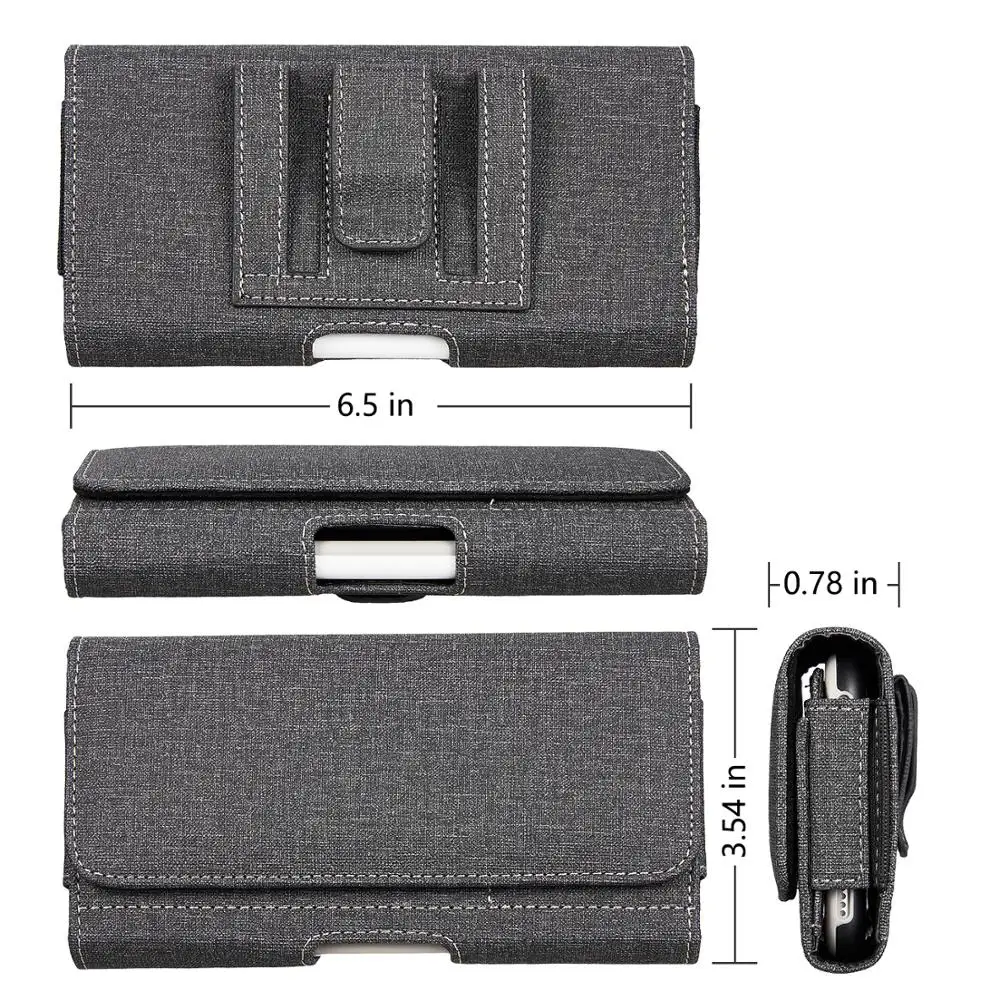 Классический чехол из мешковины с зажимом для ремня Универсальный 5 дюймов