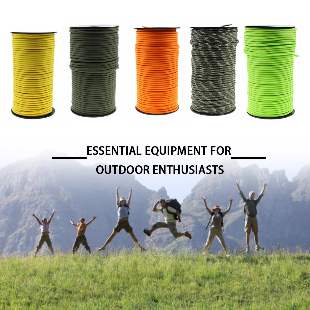 

100M 550 Military Standard 9-Core Paracord Rope 4mm Outdoor Paratrooper Towing Rescue Camping Survival Tent Lanyard Strap Bundle