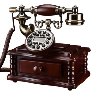 vintage old fashioned telephone with dual ringtones drawer caller id handsfree backlit button dial corded phone landline free global shipping