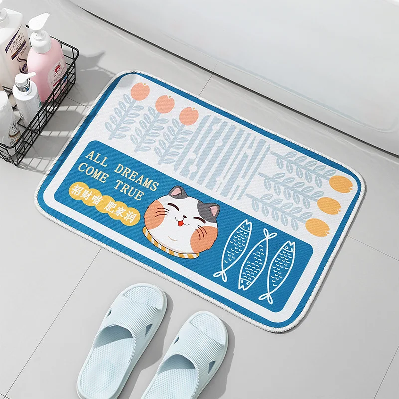 

Bedroom Kitchen Cartoon Carpet Absorbent Pad Toilet Cartoon Cute Toilet Pad Bathroom Mat
