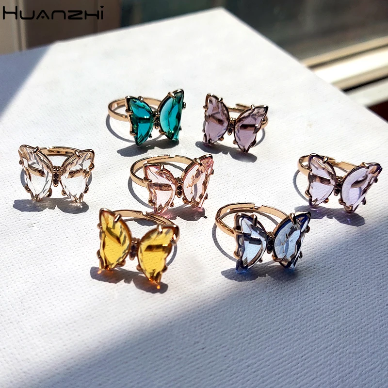 HZ 2020 новые корейские прозрачные стразы Кристальные Милые Акриловые Регулируемые