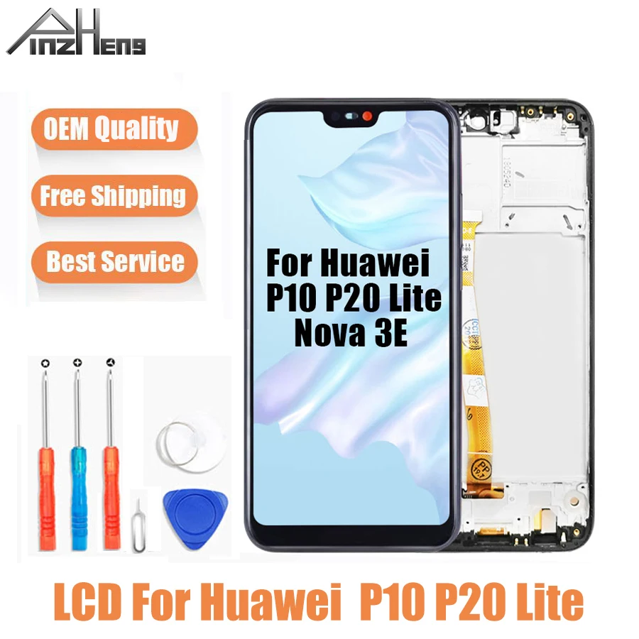 AAAA качественный ЖК дисплей для Huawei P10 P20 Lite с сенсорным экраном дигитайзер сборка