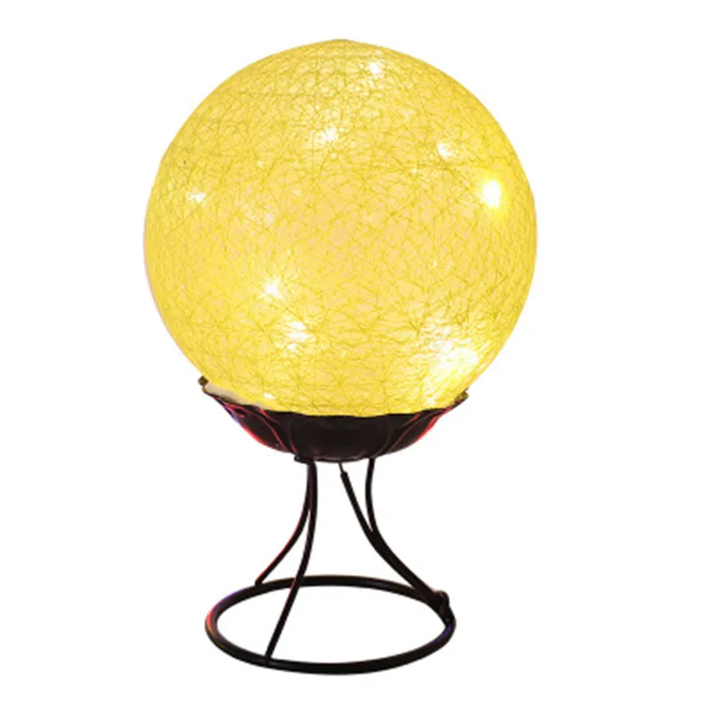 

Linen Rattan Ball Night Lights Yellow Pink White Table Crafts Kids Children Bedroom Party DIY Decoration LED Lighting 1PC