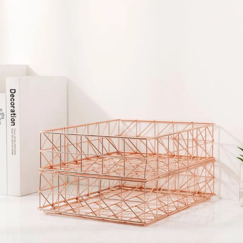 

Скандинавская корзина для хранения журналов из кованого железа, настольный органайзер для всякой всячины