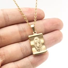Женское ожерелье с подвеской Дева Мария, золотистое колье из нержавеющей стали, 2021