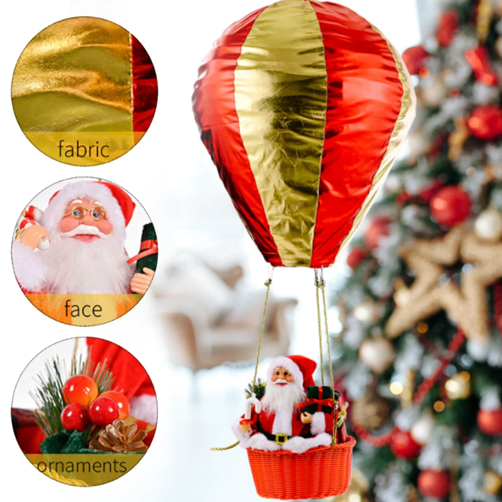 

2021 Christmas Decorations Santa Claus Hot Air Balloon Decor Christmas Ornaments for Home Shopping Mall Hotel Ceiling Decoration