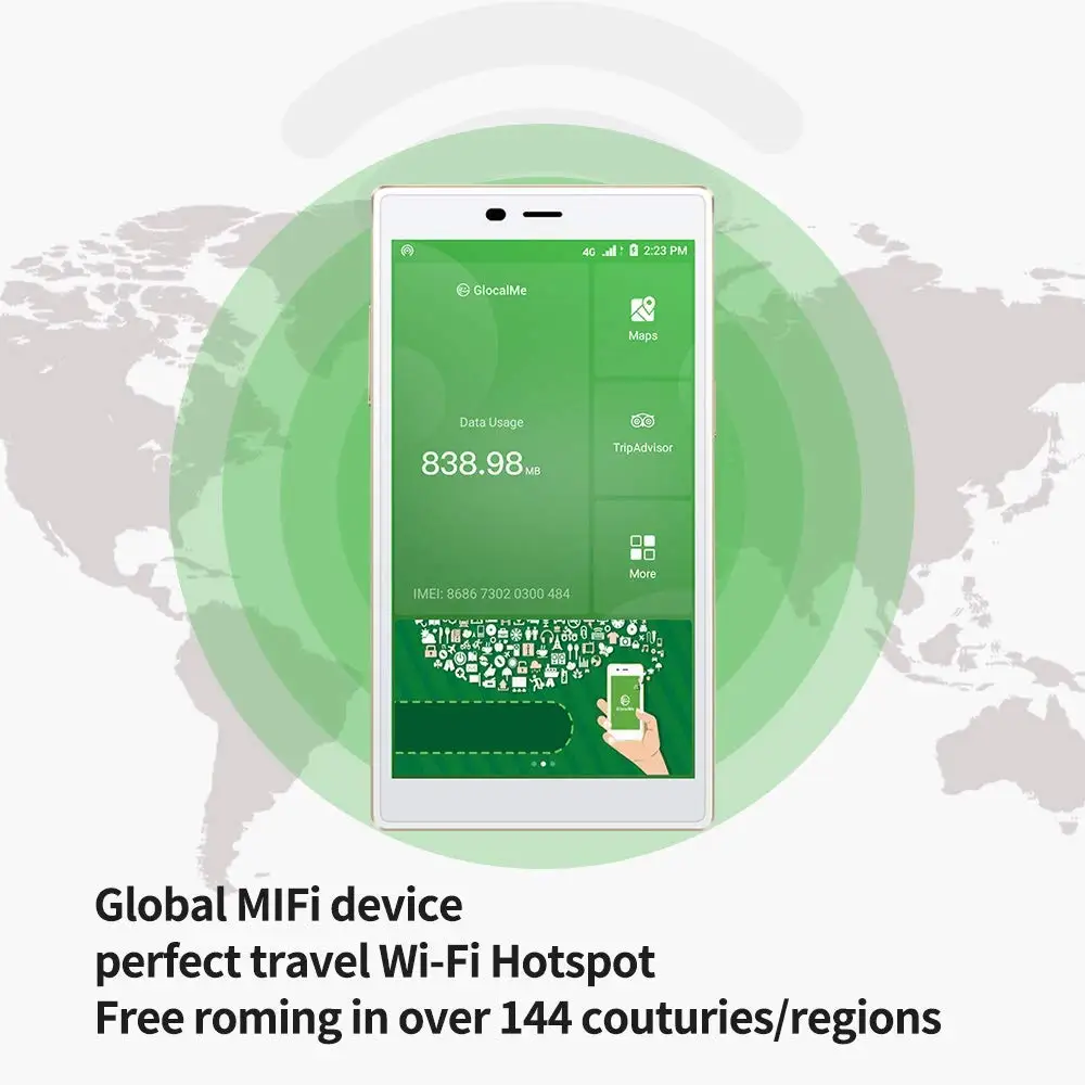 Мобильная точка доступа GlocalMe G4 4G LTE высокоскоростная Wi Fi по всему миру без sim карты