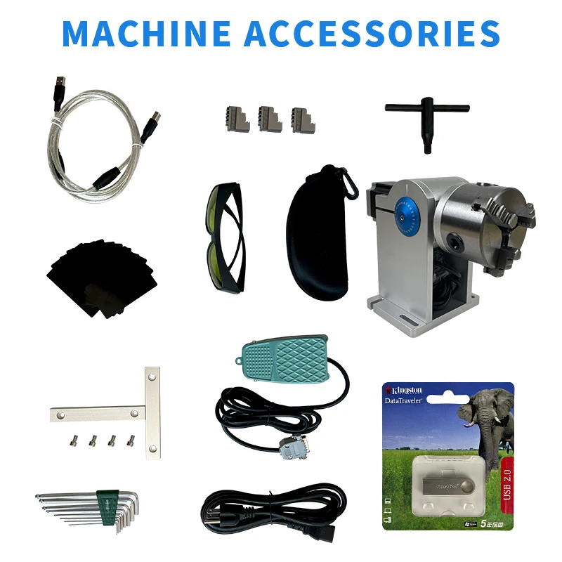 Волоконно-Лазерная режущая машина Raycus с маркировочными вращающимися деталями D80