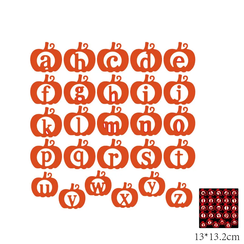 

Craft Metal Cutting Dies Cut Die Mold Halloween Pumpkin Alphabet Letter Scrapbook Paper Craft Knife Blade Punch Stencils Dies