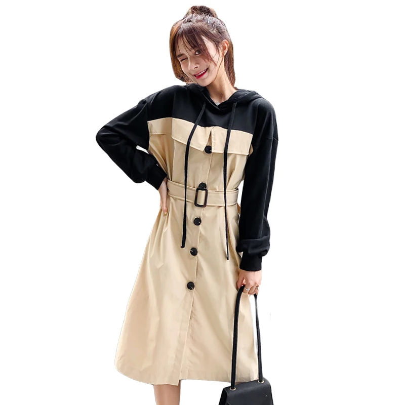 

Spring Summer 2021 Women Fashion Dress Patchwork Long Sleeve Casual Button Split Woman Dresses Vintage Vestido De Mujer Clothing