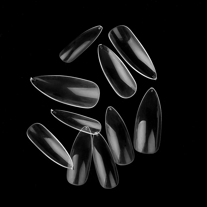 100 шт./коркор. белый/прозрачный/натуральный длинный полностью закрывающий стилет