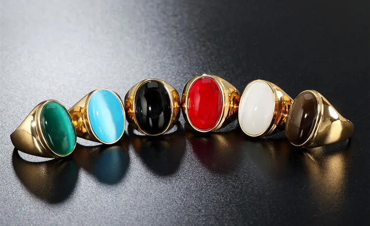 

Wholesale Opals Fashion Jewelry Rings Attractive Titanium Steel Ring Jewel Ring For Men And Women Party Wedding Gifts