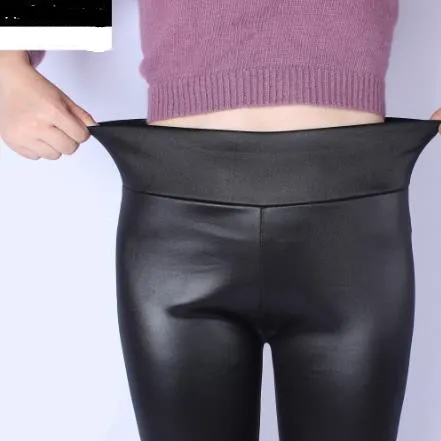 Clobee женские штаны 2020 осенние из искусственной кожи туника флисовые эластичные