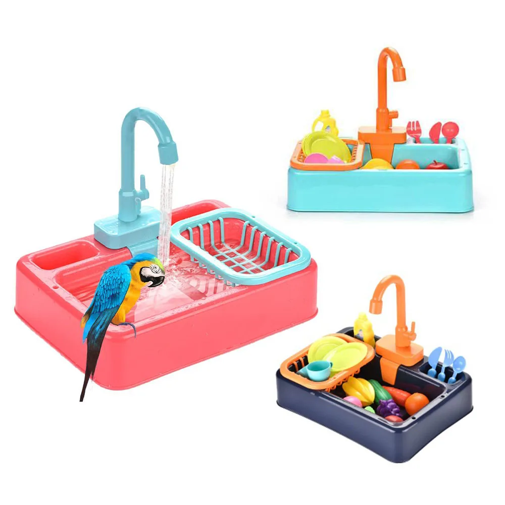 

Bird Feeder Automatic Parrot Bathtub Swimming Pool Faucet Parrot Bath Shower Water Dispenser Bird Cage Bathroom Parrot Toys