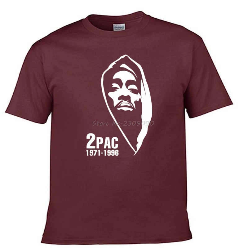 Новая модная мужская женская футболка Тупак Шакур 2Pac футболка рок футболка Летний стиль хип-хоп Мужская футболка Топы - Цвет: maroon
