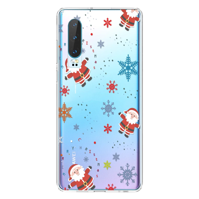 Мягкий чехол Yokata для Huawei P30 lite pro с рождественским оленем прозрачная задняя крышка