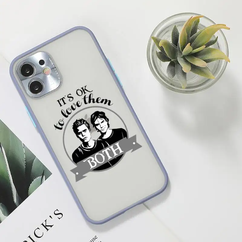 

The Vampire Diaries Phone Case For iPhone 12 11 Mini Pro XR XS Max 7 8 Plus X Matte transparent Gray Back Cover