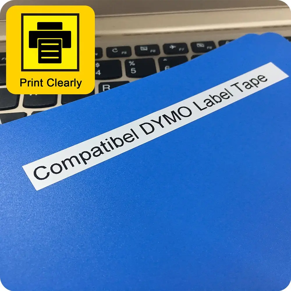 2 шт./лот совместим с DYMO LetraTag Tape 91201/91331/91221/59422 черный на белом (пластиковом) 4 м * 12 мм