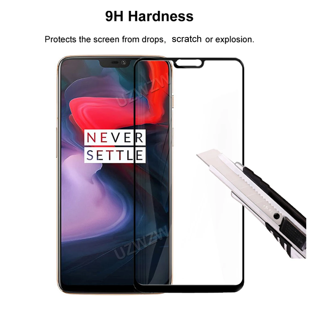 for oneplus 6 full coverage tempered glass phone screen protector protective guard film 2 5d 9h hardness free global shipping
