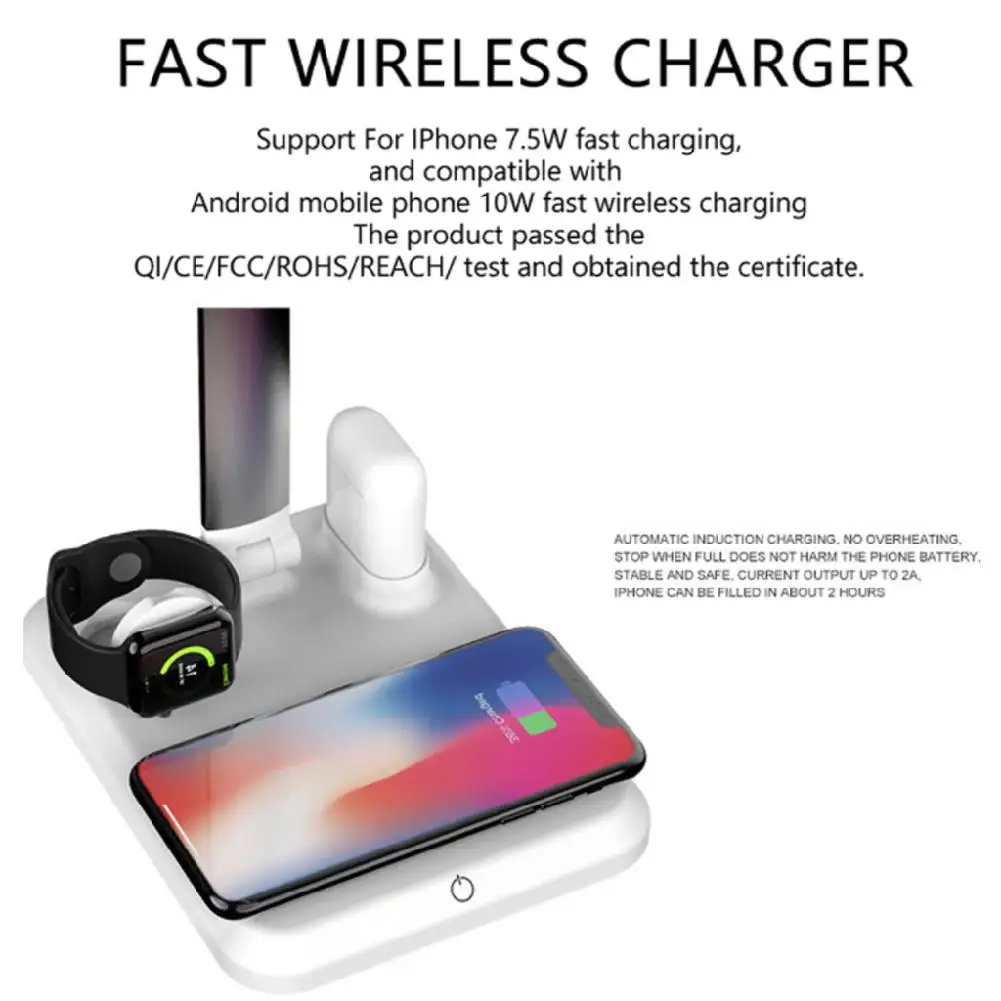 Беспроводное зарядное устройство Bee Clover для iphone 4 в 1 беспроводная зарядная панель