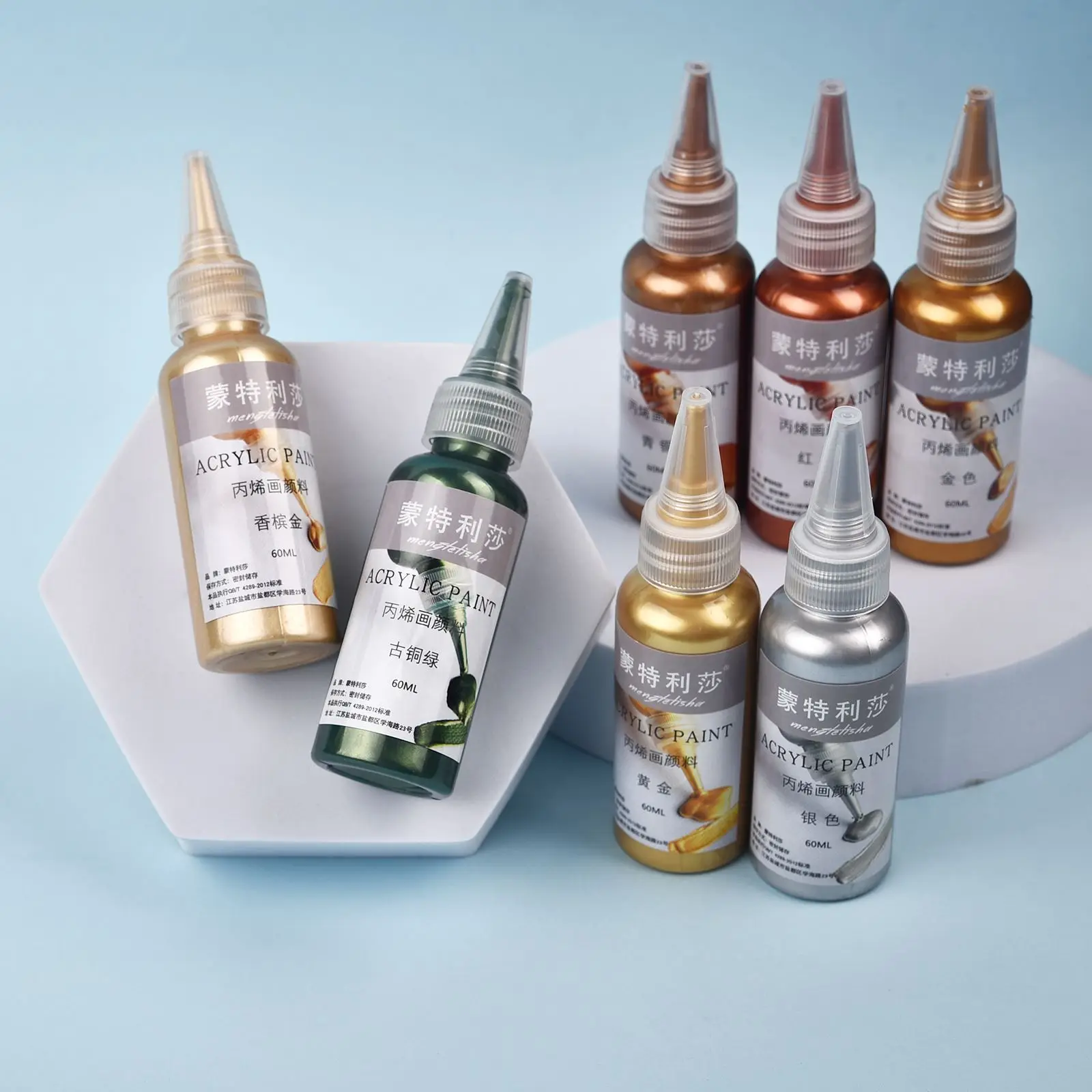 Пигмент для эпоксидной смолы 60 мл/флакон цвет металлик золото серебро медь