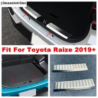 stainless steel rear trunk bumper guard step protector panel sill plate cover trim accessories fit for toyota raize 2019 2021