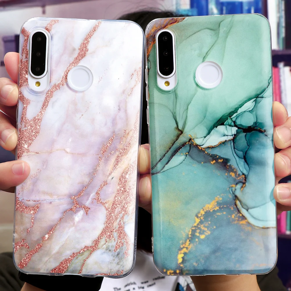 Прозрачные художественные мраморные чехлы из ТПУ для Huawei P Smart 2020 2019 Z P10 P20 P30 P40 Lite E