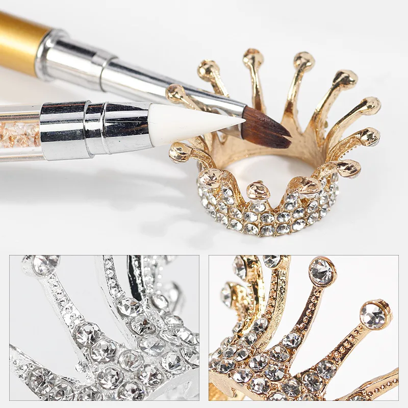 

1Pc 2 Color Crown Shaped Nail Art Pen Holder Retro UV Gel Pen Stand Storage Rack Manicure Tool,Pen Holder, Nail Art Pen Holder