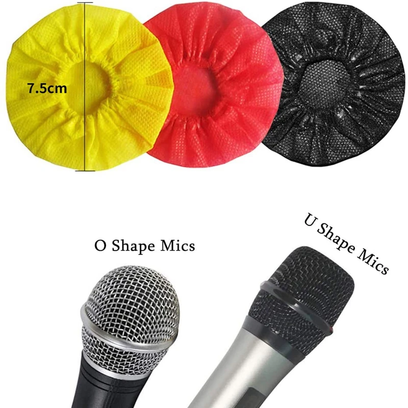 

300 Pcs Disposable Microphone Cover Non-Woven Microphone Cover for KTV Recording Room, 200 Pcs A & 100 Pcs B