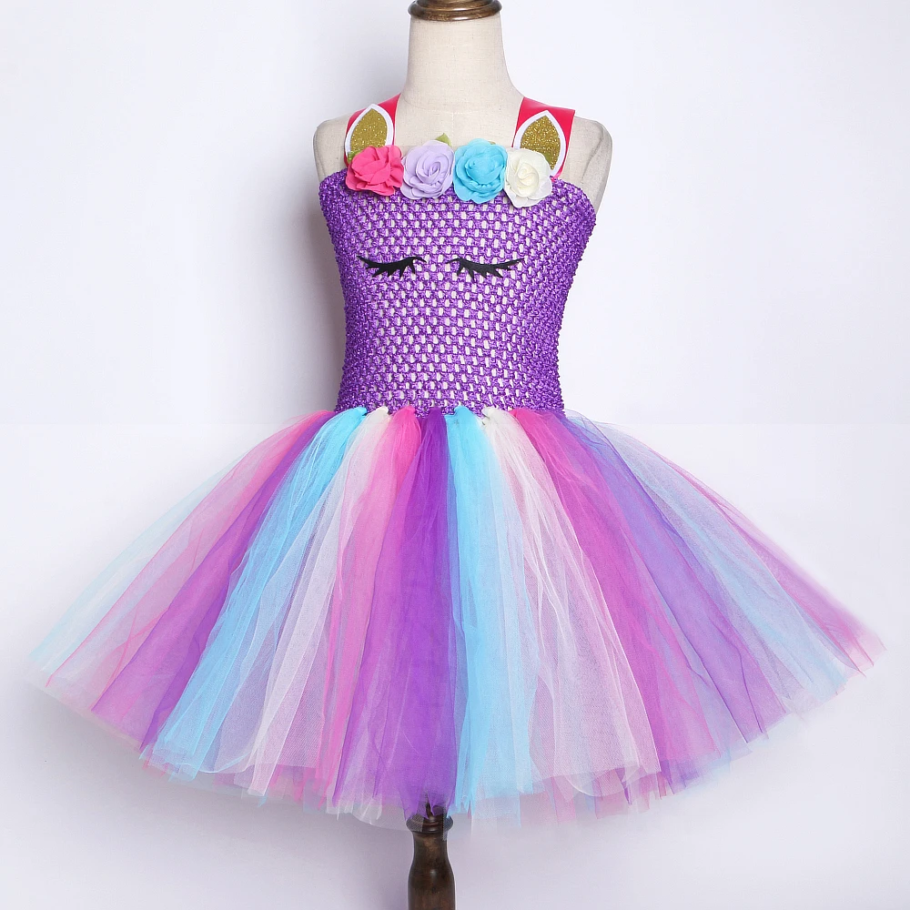 Детское платье с единорогом повязкой на голову | Детская одежда и обувь