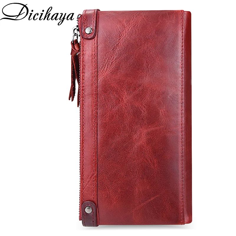 Женский кошелек DICIHAYA из натуральной кожи Модный Дамский удлиненный бумажник на